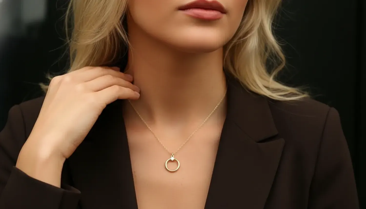 Halskette Tabea 925 Sterling Silber und  Zirkonia Stein weiß